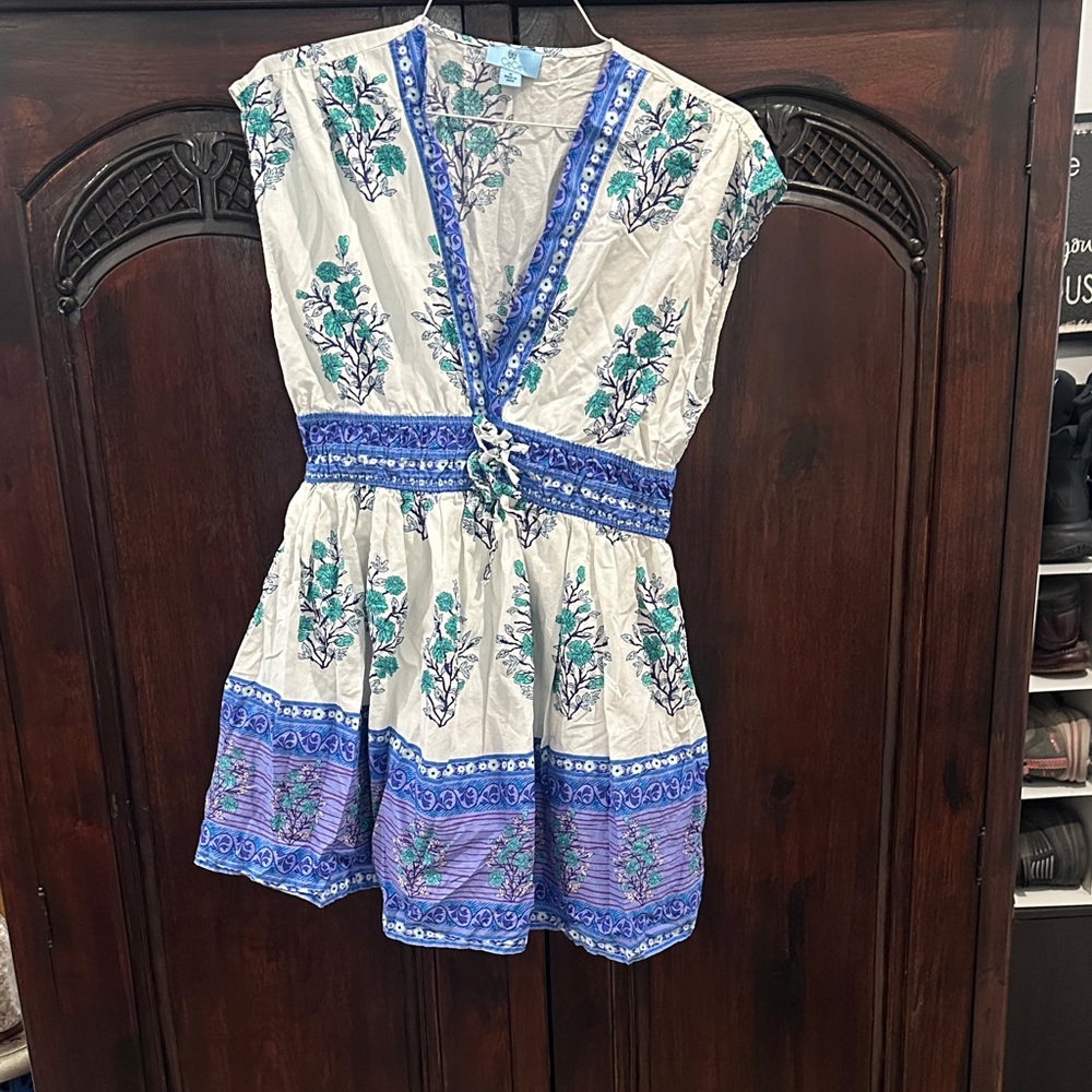 CeCe Blue and White Floral Dress